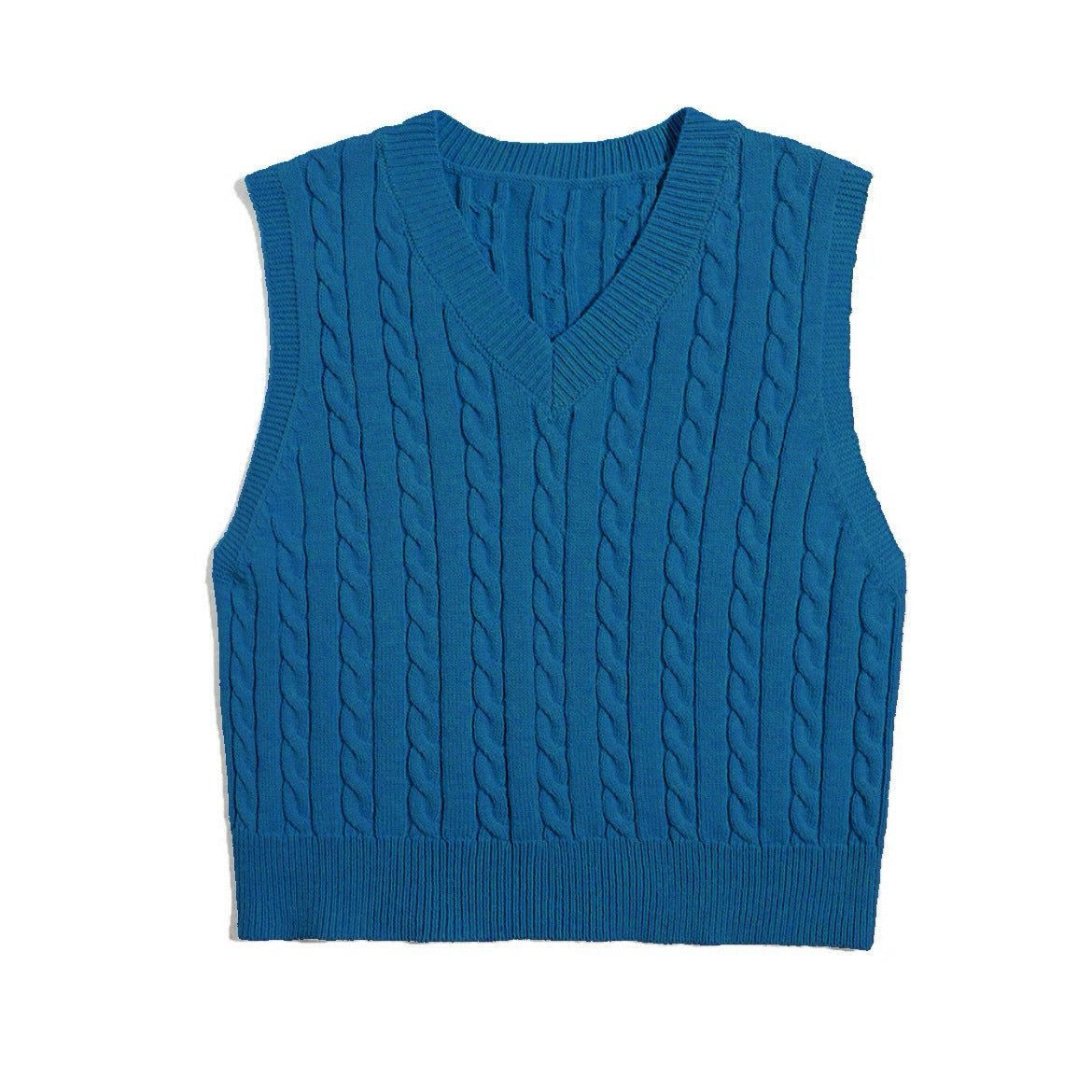 Damen Strickweste mit V-Ausschnitt und Zopfmuster Krohn-e
