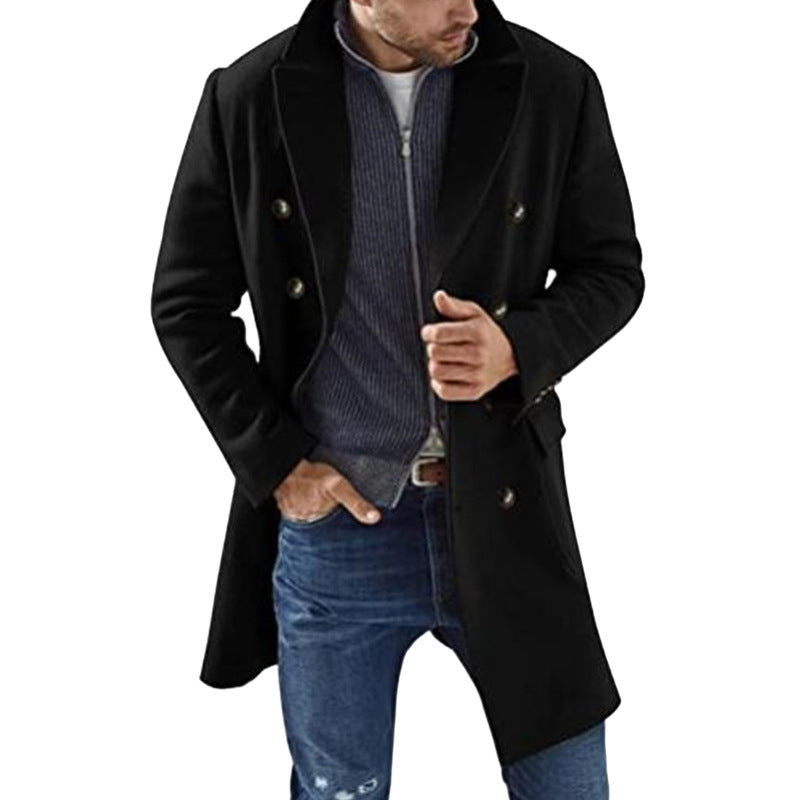 Herren Doppeltuchmantel mit klassischem Schnitt und modischen Details Krohn-e