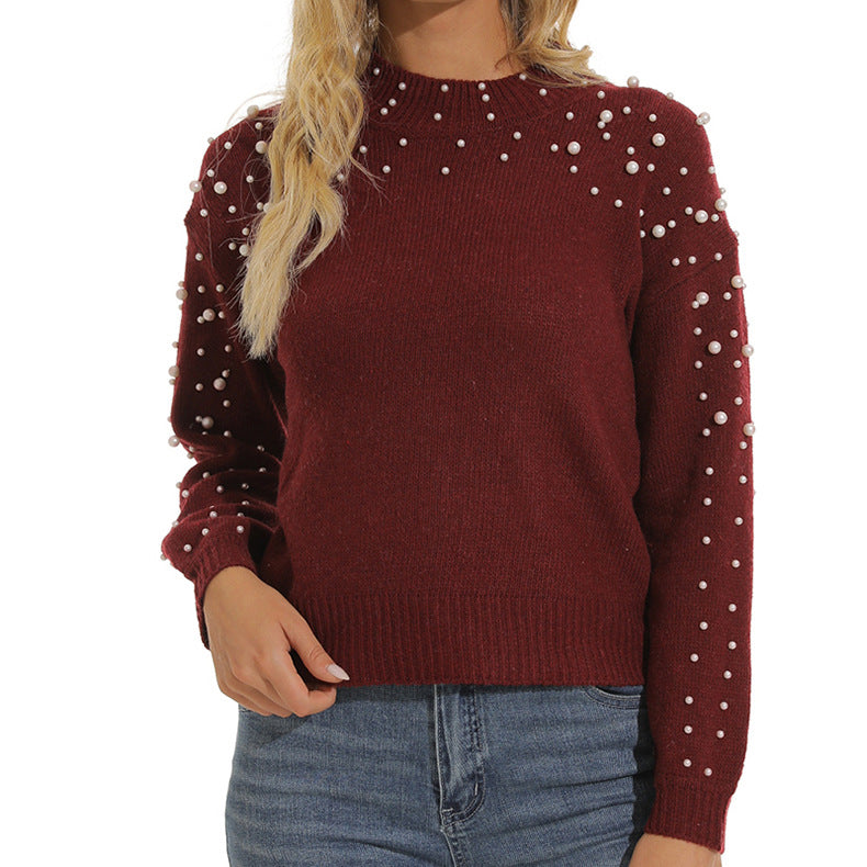 Damen Pullover mit dekorativen Perlendetails und leichter Struktur Krohn-e