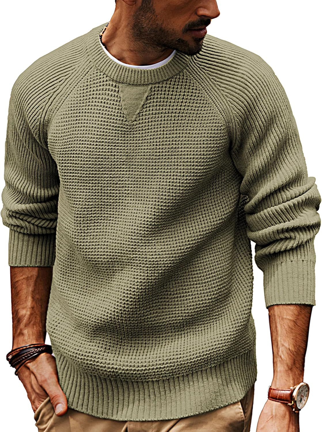 Herren lässiger Strickpullover mit strukturiertem Gewebemuster und Rundhalsausschnitt Krohn-e