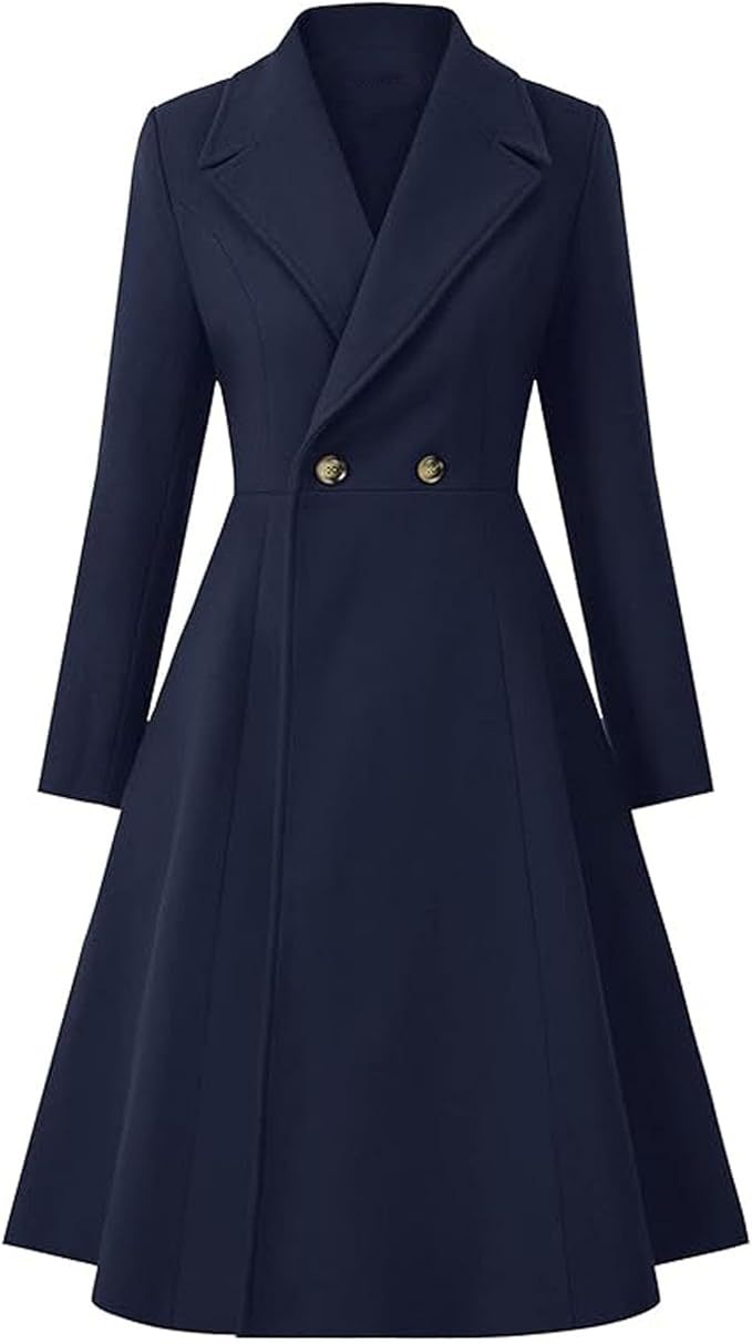 Damen Eleganter Oversize-Mantel mit doppelter Knopfreihe Krohn-e
