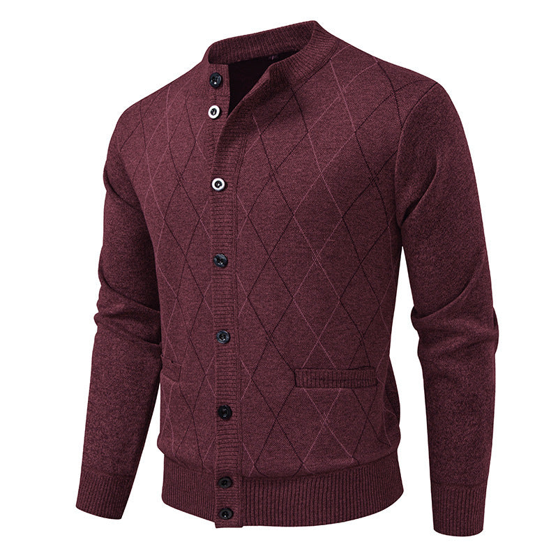 Herren Strickjacke mit modernem Rautenmuster Krohn-e