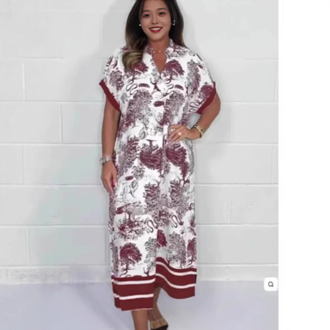 Fudus | Lockeres Kurzarmkleid mit Druck