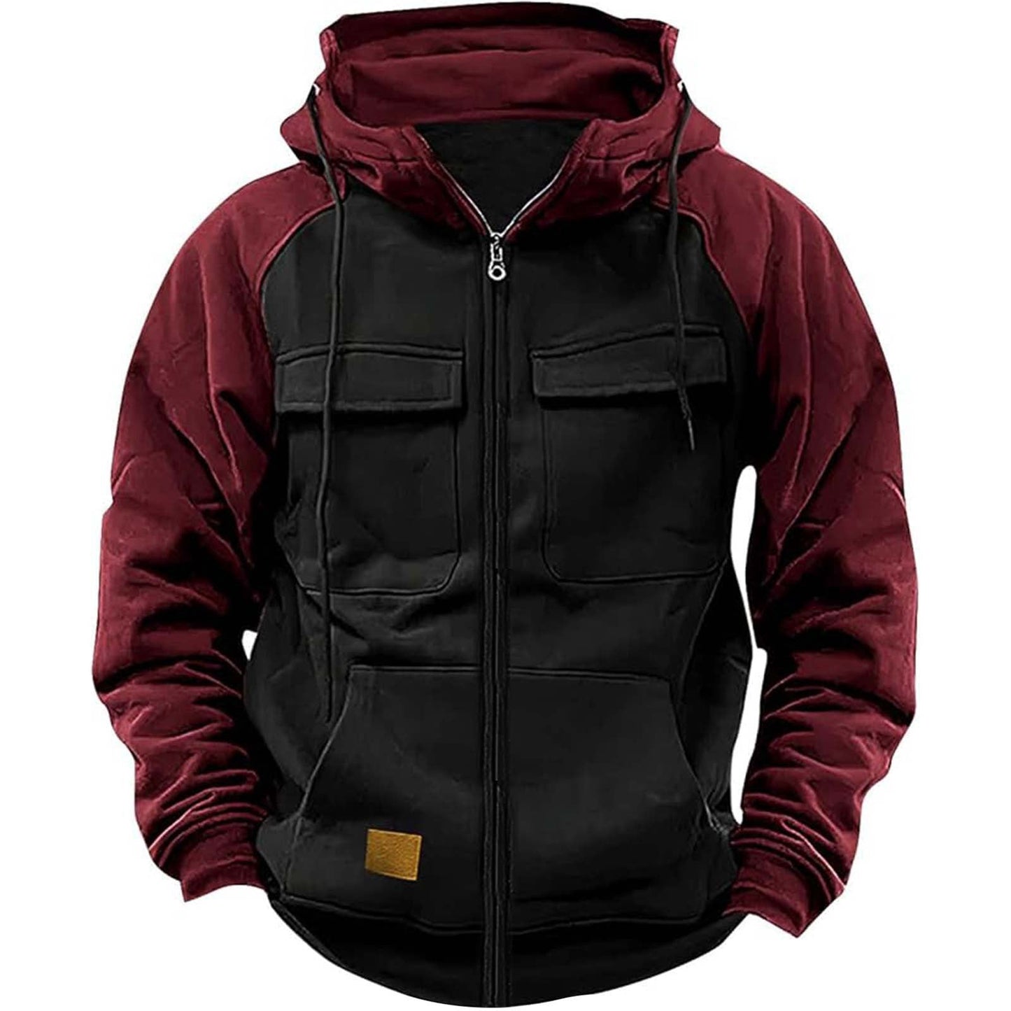 Herren Kapuzenjacke mit praktischen Vorder-Utility-Taschen und hohem Kragen Krohn-e