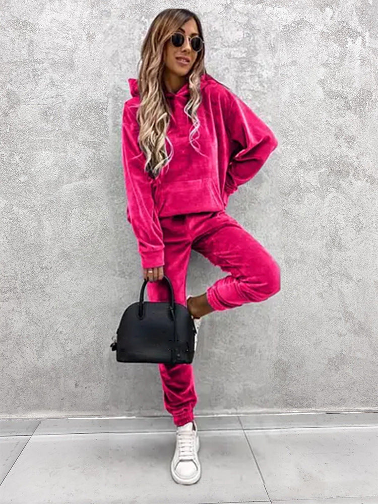 Damen kuscheliges Fleece-Set mit oversized Hoodie und bequemen Jogginghosen Krohn-e
