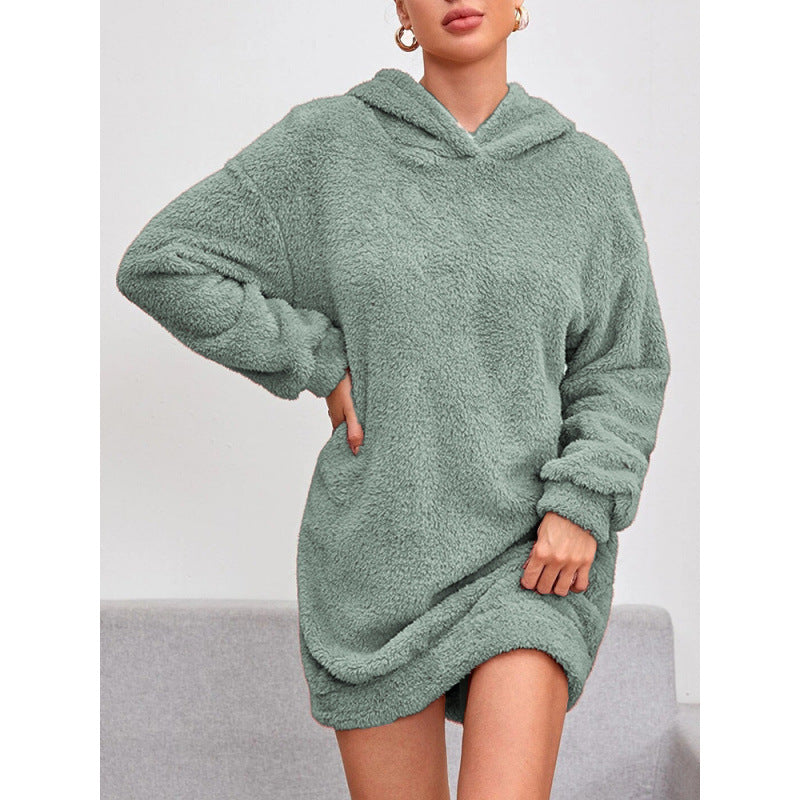 Damen Kuscheliger Oversize-Hoodiekleid aus weichem Fleece Krohn-e