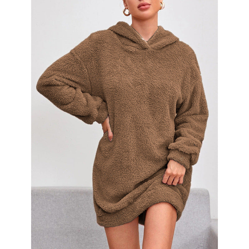 Damen Kuscheliger Oversize-Hoodiekleid aus weichem Fleece Krohn-e