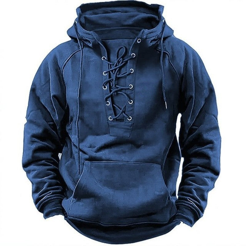 Herren Kapuzensweatshirt mit modischer Schnürung und weichem Innenfutter Krohn-e