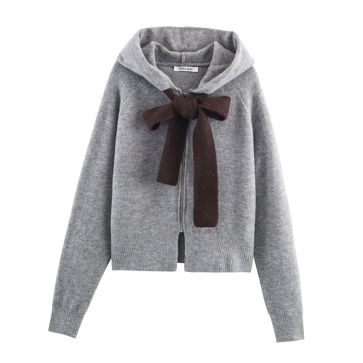 Damen Strickjacke mit Kapuze und dekorativem Schleifenverschluss Krohn-e