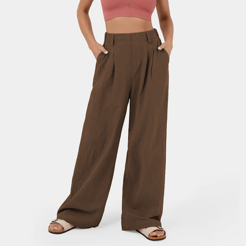 Damen Weite Chinohose mit elegantem Faltenwurf und seitlichen Taschen Krohn-e