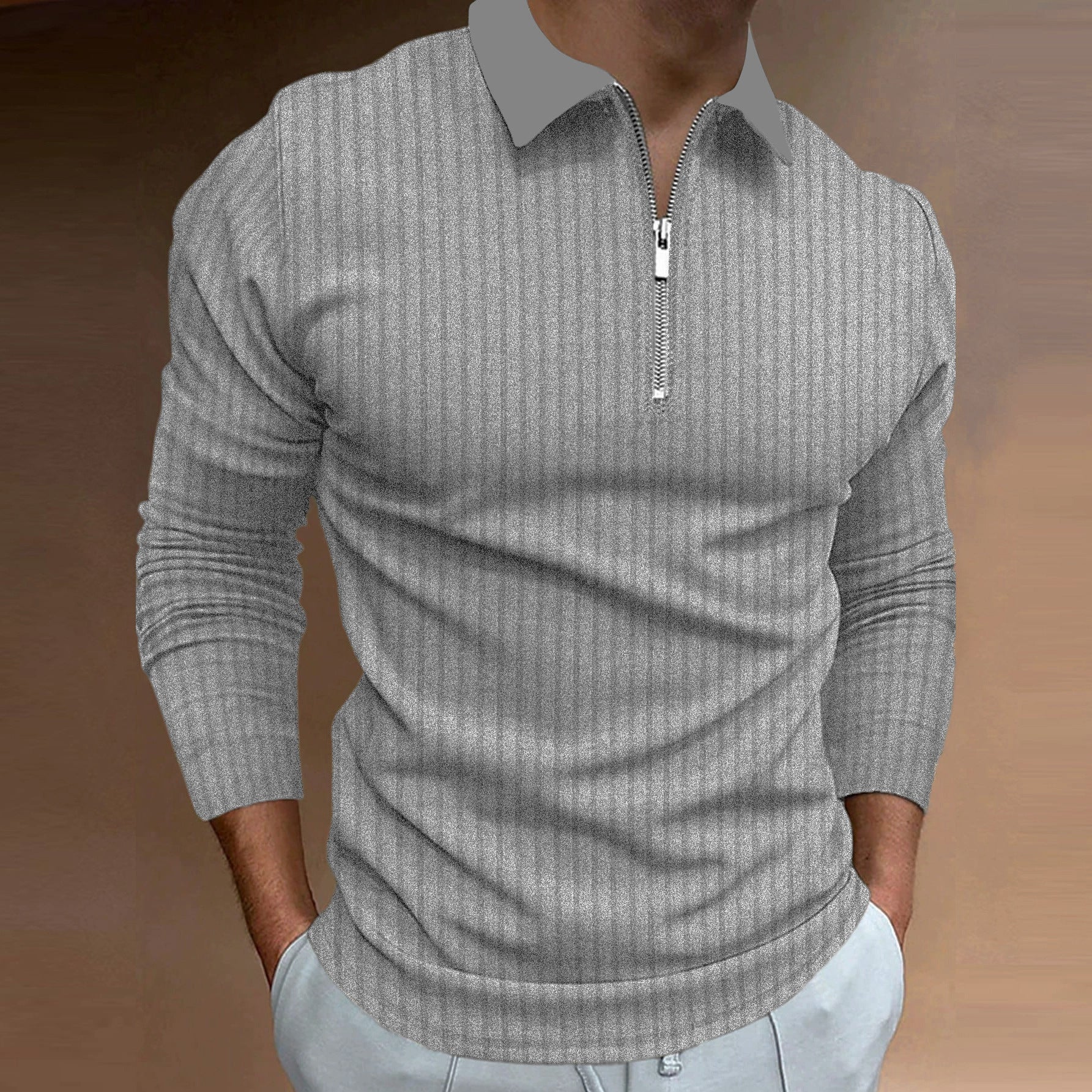 Herren Poloshirt mit elegantem Reißverschluss und strukturiertem Design Krohn-e