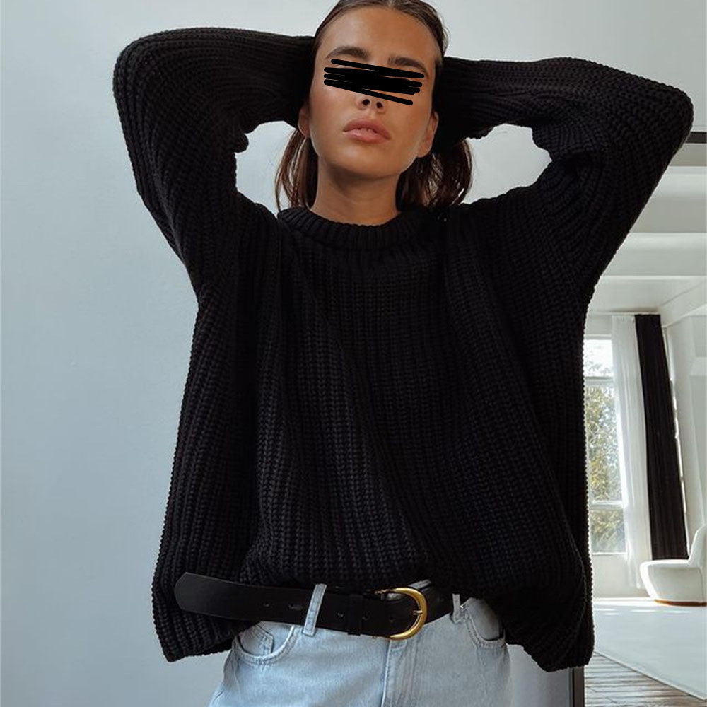 Damen Oversized Strickpullover mit strukturiertem Muster Krohn-e