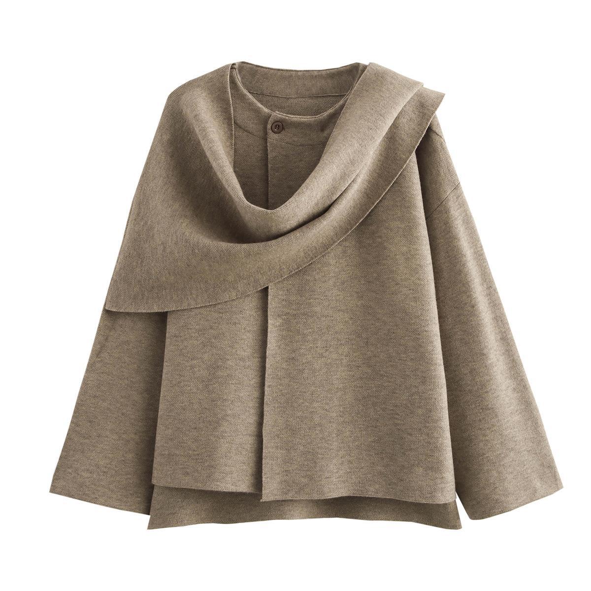 Damen modischer Umhangpullover aus weichem Material Krohn-e