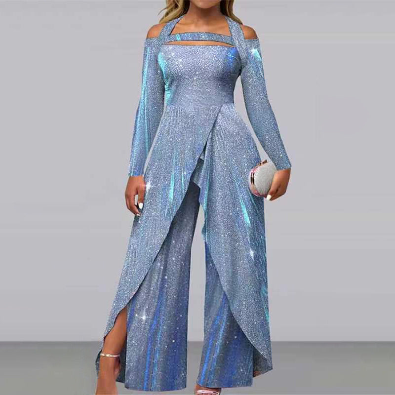 Damen Glamouröses Funktionsjumpsuit mit schimmerndem Effekt und elegantem Design Krohn-e