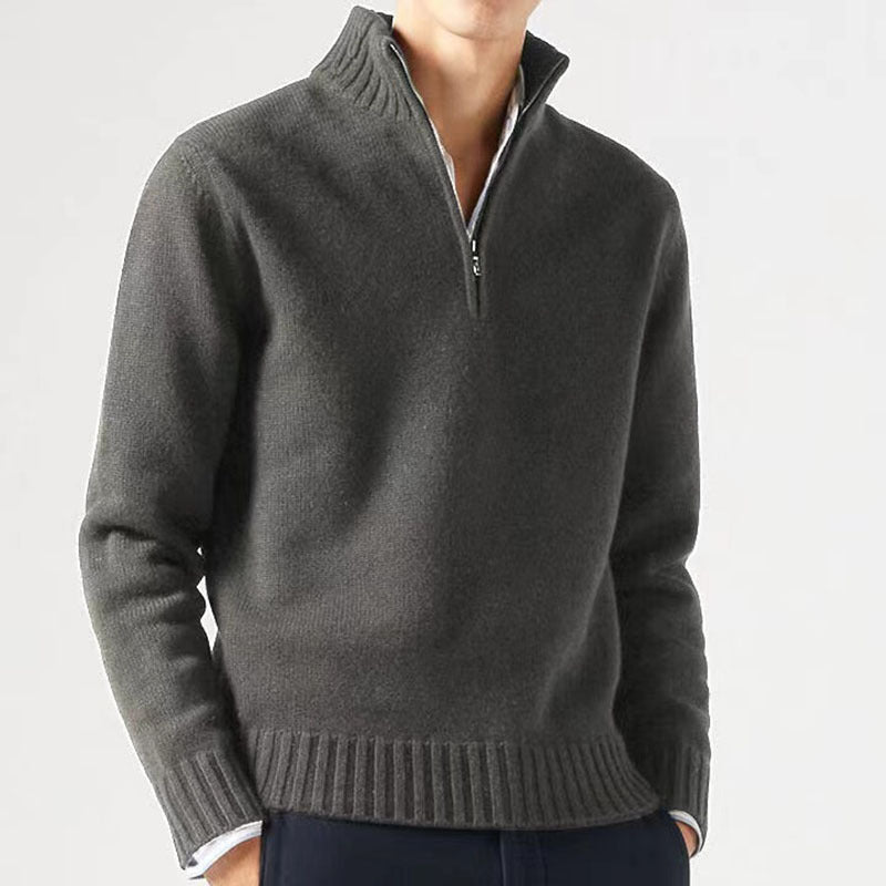 Herren Pullover mit hohem Kragen und modernem Reißverschluss Krohn-e