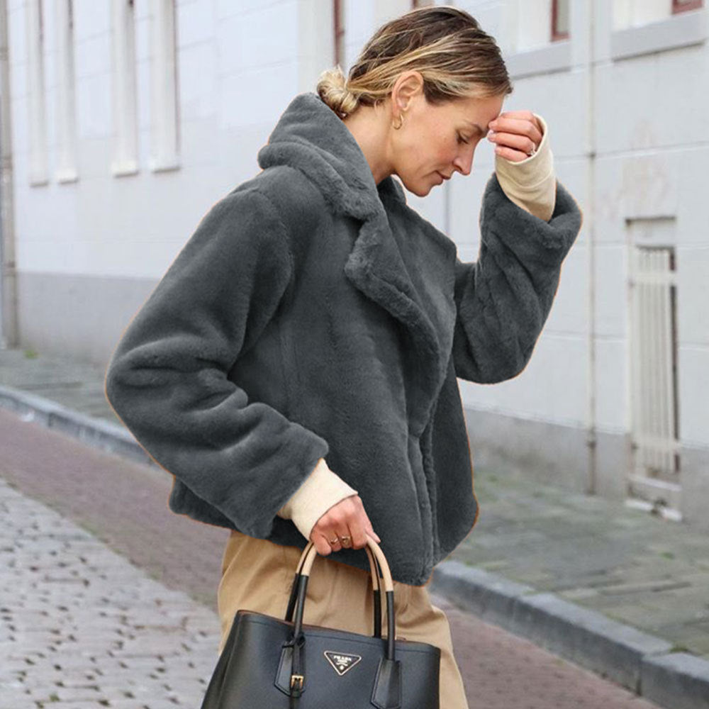 Damen Kuschelige Fleecejacke mit Reverskragen und Seitennaht Krohn-e