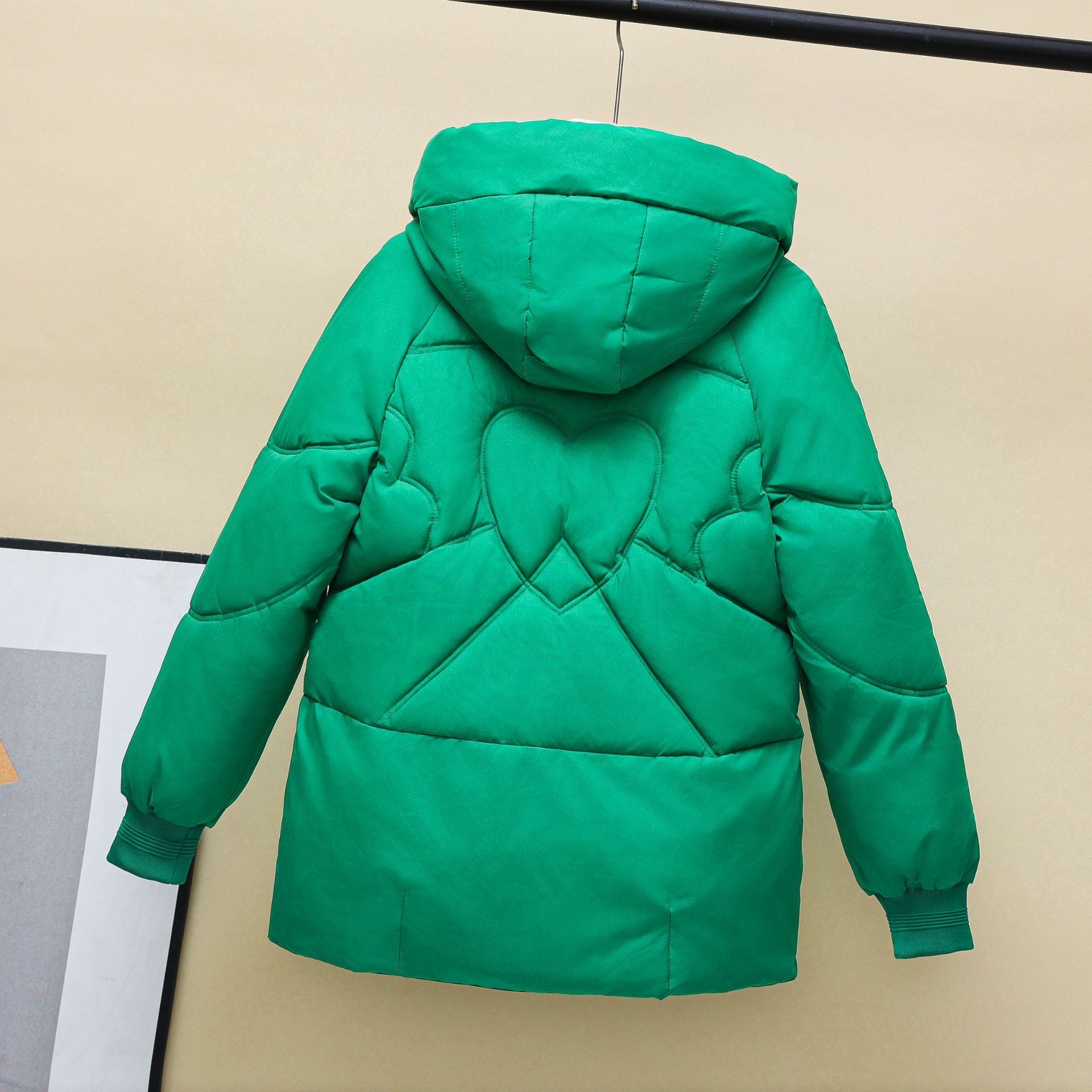 Damen gesteppte Winterjacke mit Kapuze und Herzdetails Krohn-e