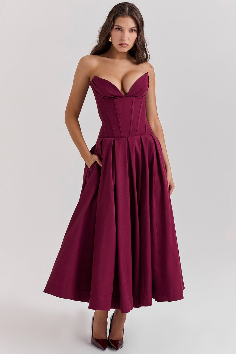 Damen Abendkleid mit taillierter Silhouette und A-linien Schnitt Krohn-e