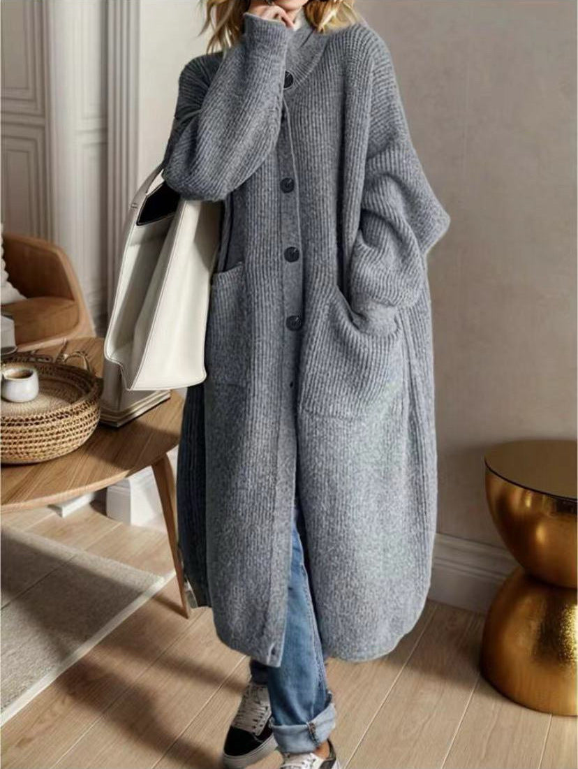 Damen Modische Strickjacke mit großzügigen Taschen und Knopfdetail Krohn-e