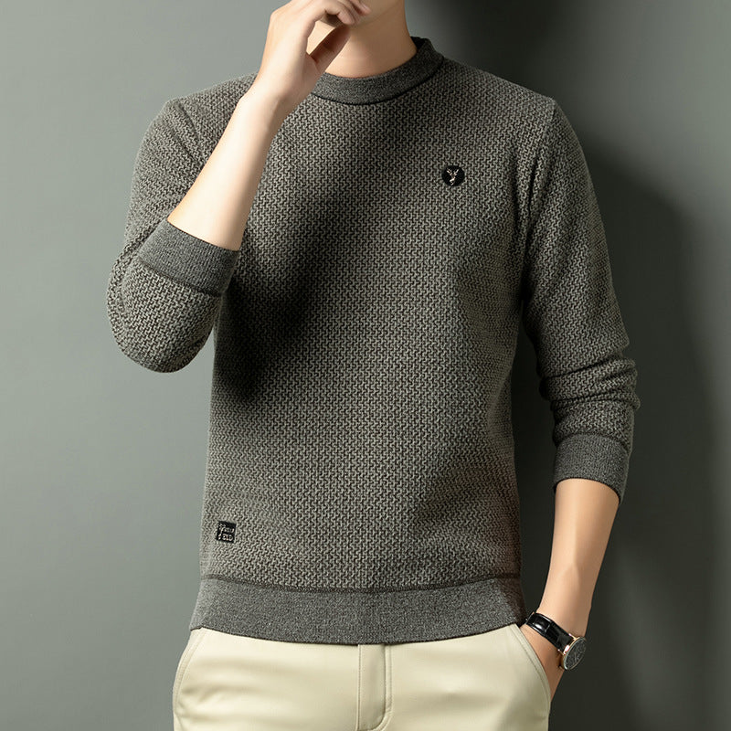 Herren Strukturierter Pullover mit Rundhalsausschnitt und hochwertiger Stricktextur Krohn-e