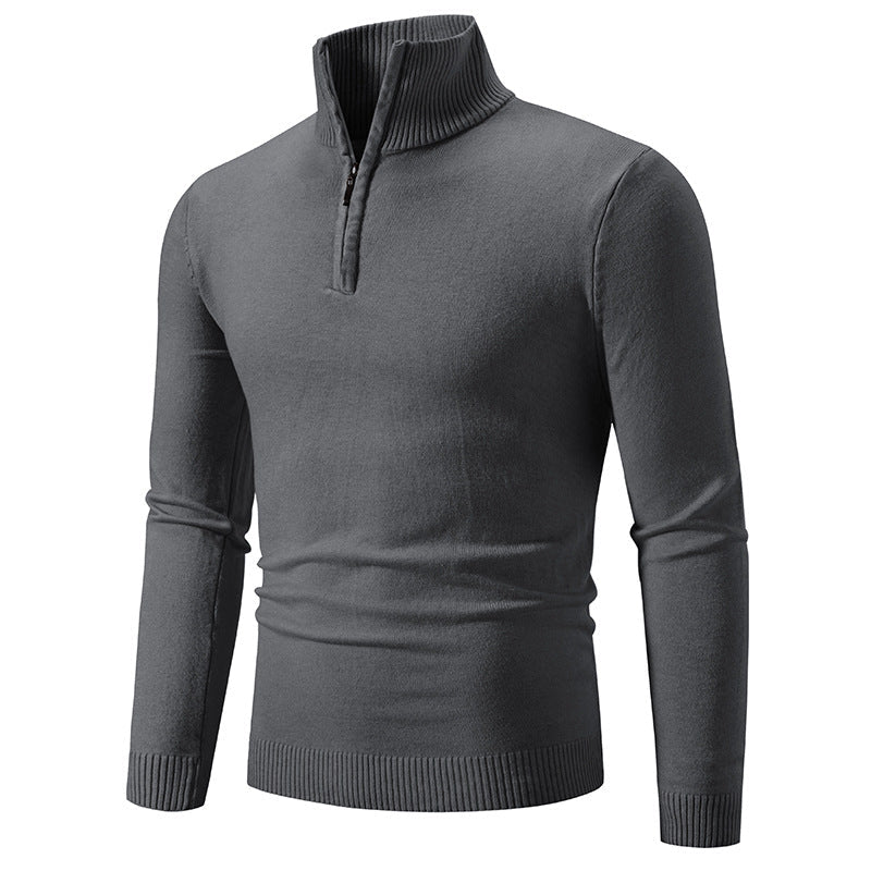 Herren Strickpullover mit hohem Kragen und praktischen Reißverschluss Krohn-e
