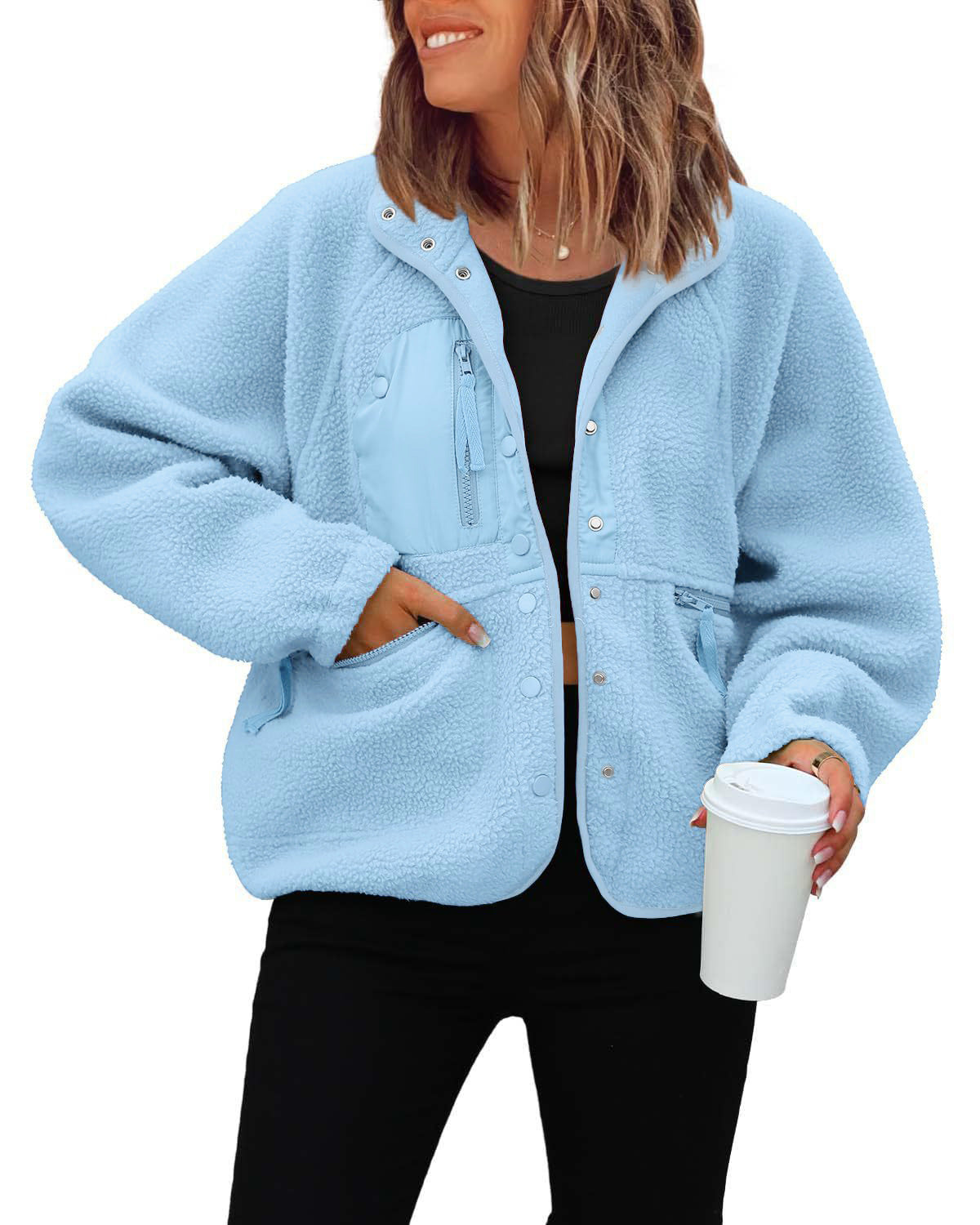 Damen kuschelige Fleecejacke mit praktischen Taschen Krohn-e