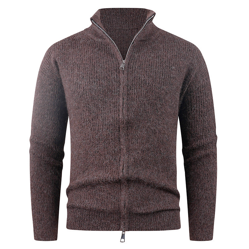 Herren Strickpullover mit hohem Kragen und dekorativem Reißverschluss Krohn-e