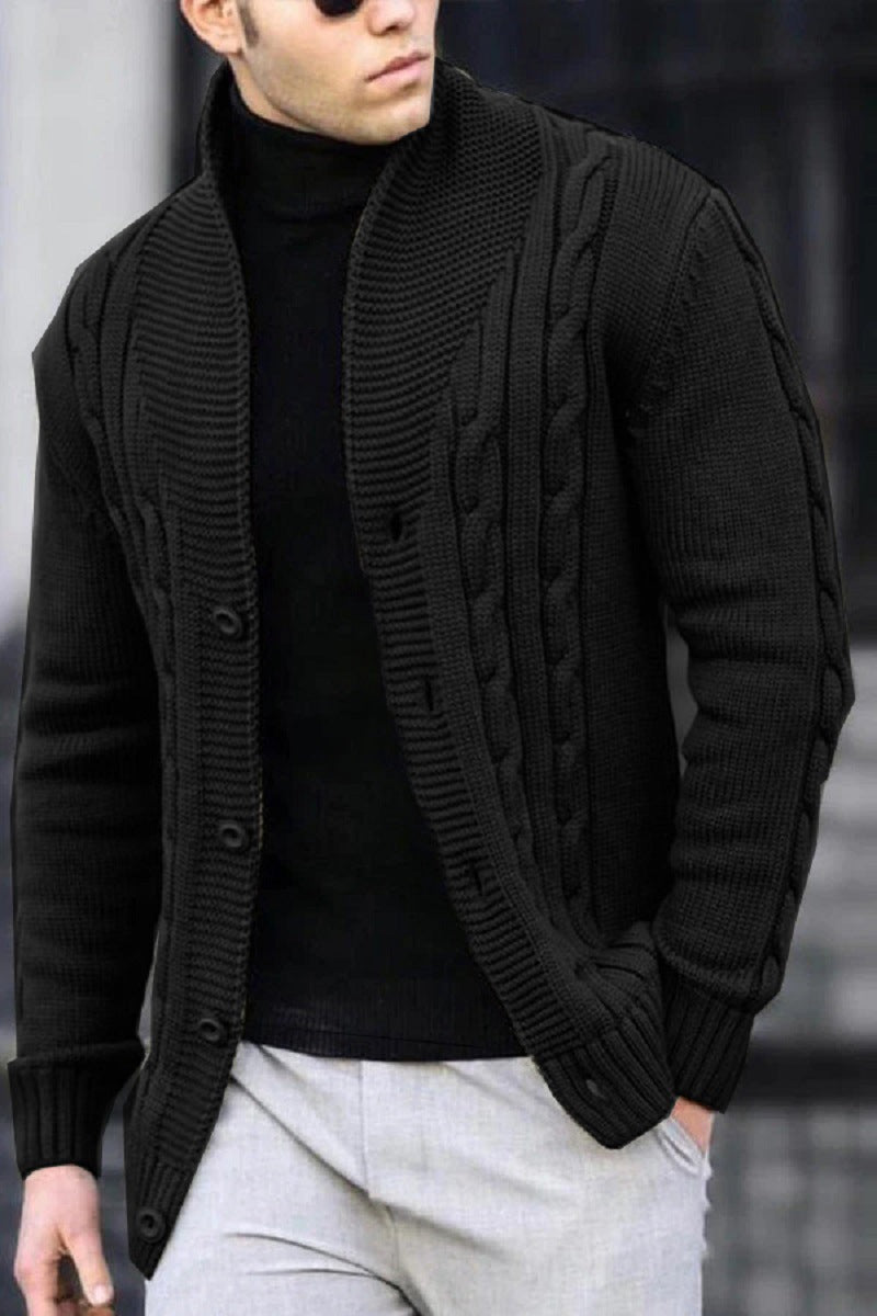 Herren Strickjacke mit robustem Zopfmuster und langlebigem Knopfverschluss Krohn-e