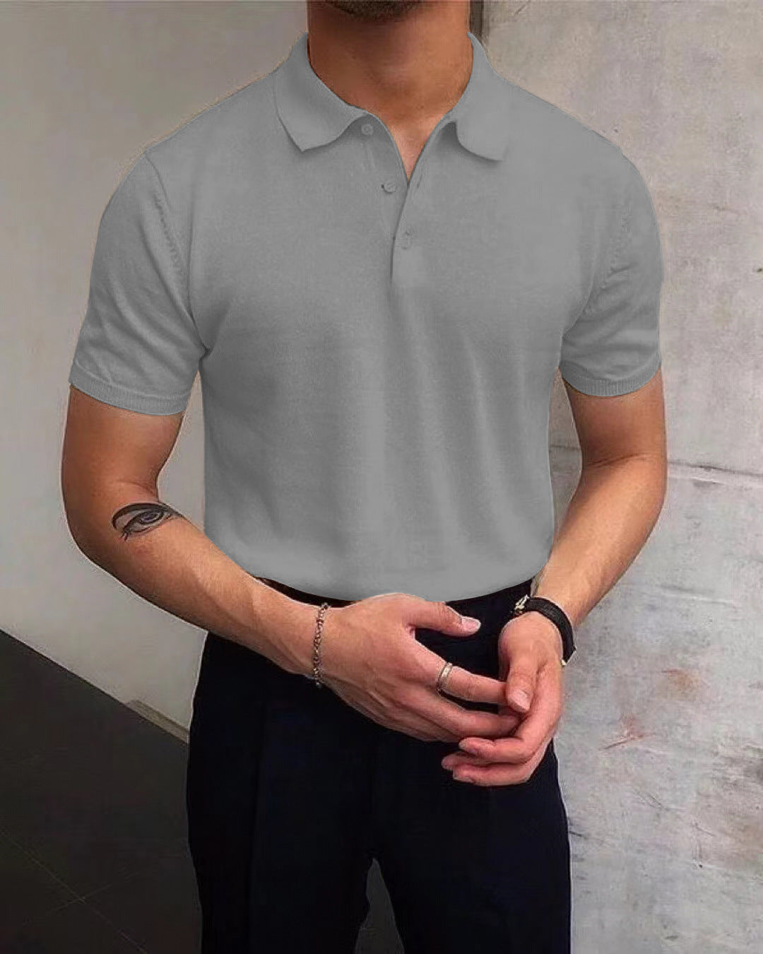Herren Polo-Shirt aus atmungsaktiver Baumwolle mit elegantem Kragen Krohn-e