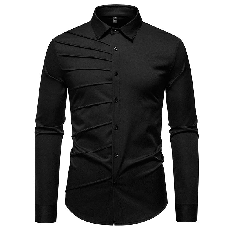 Herren Modisches Langarmhemd mit strukturiertem Design Krohn-e