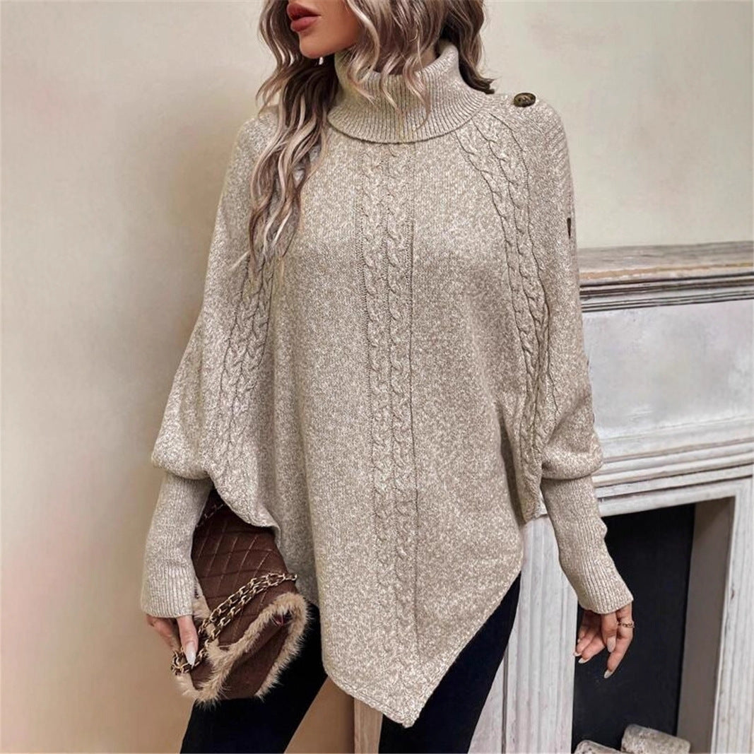 Damen eleganter Strickpullover mit Rollkragen und modischen Details Krohn-e