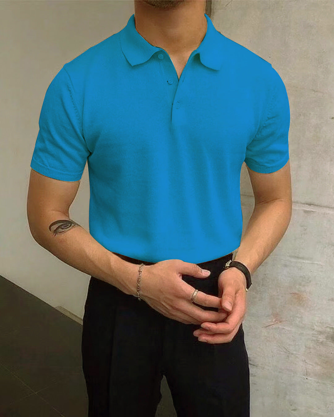Herren Polo-Shirt aus atmungsaktiver Baumwolle mit elegantem Kragen Krohn-e