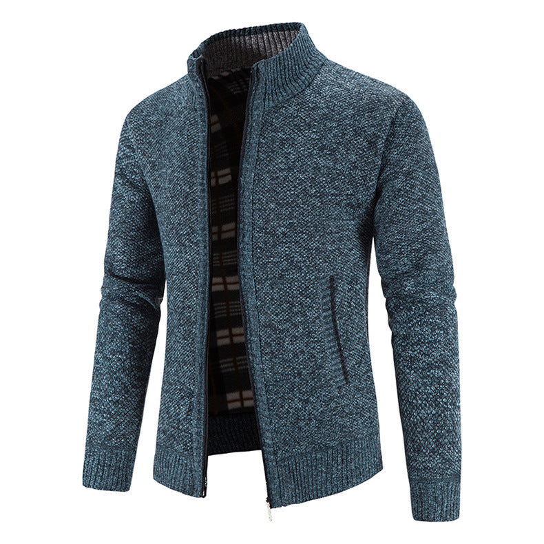Herren modische Strickjacke mit hochgeschlossenem Kragen und praktischen Taschen Krohn-e