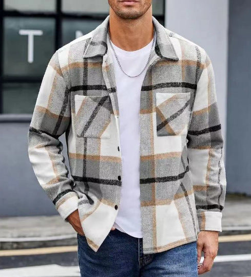 Herren lässige Karomuster Hemdjacke Krohn-e