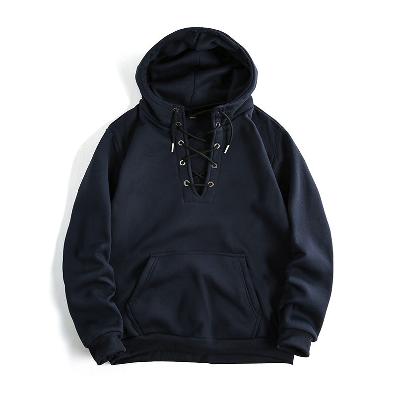 Damen Kapuzenpullover mit raffiniertem Schnürdesign und praktischer Kängurutasche Krohn-e