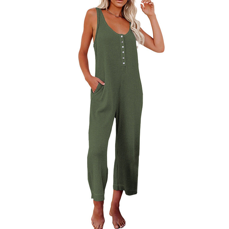 Damen Jumpsuit mit Knopfleiste und praktischen Taschen Krohn-e