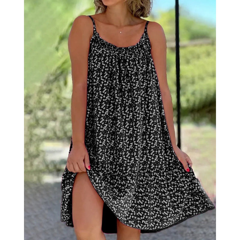 Krohn-e: Elegantes, ausgestelltes Blumen-Slipdress