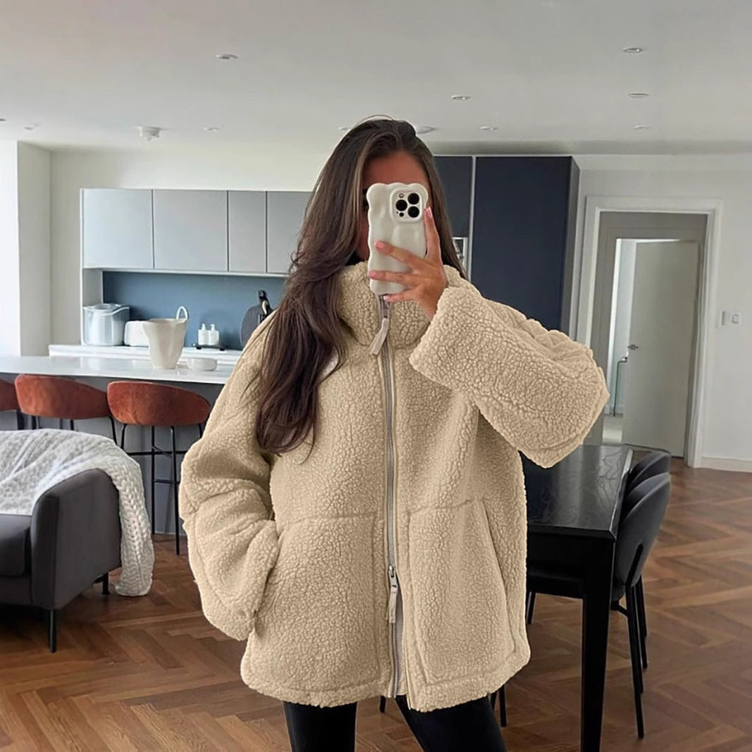 Damen Fleecejacke mit hohem Kragen und praktischen Taschen Krohn-e