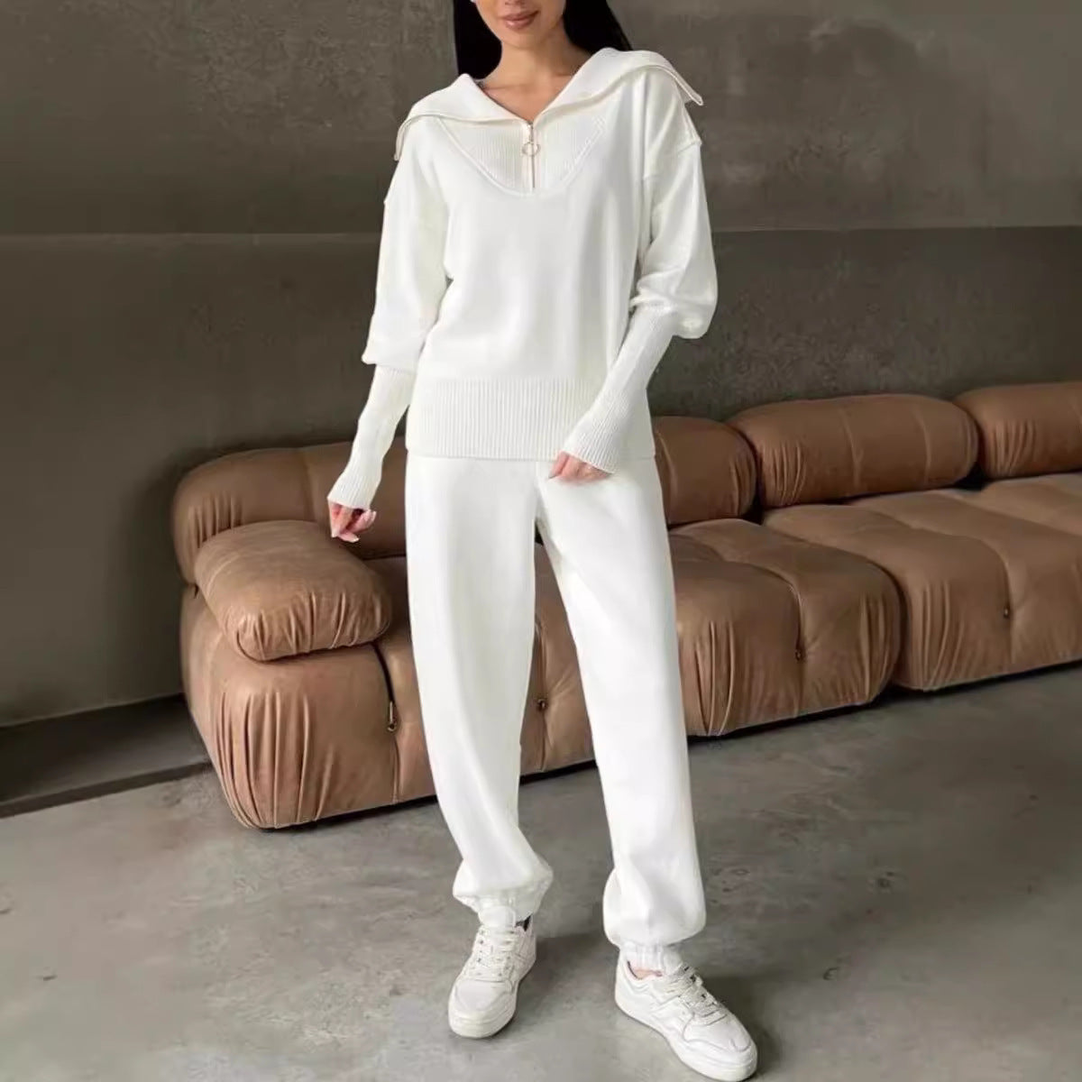 Damen Bequemes Loungewear-Set mit Hoodie und elastischem Bund Krohn-e