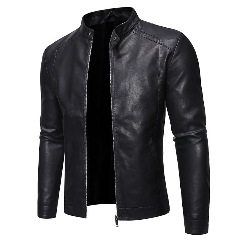 Herren jacke mit modernem Stehkragen und glattem Finish Krohn-e