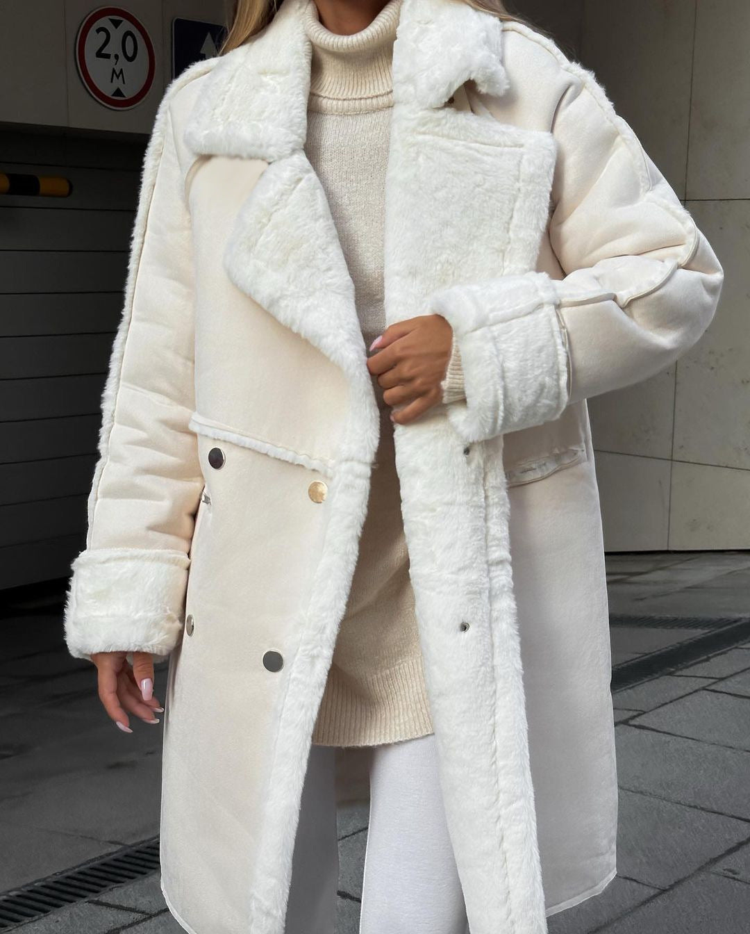 Krohn-e | Fleece Futter Wildledermantel