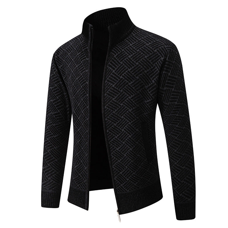 Herren Strickjacke mit modernem Karomuster Krohn-e
