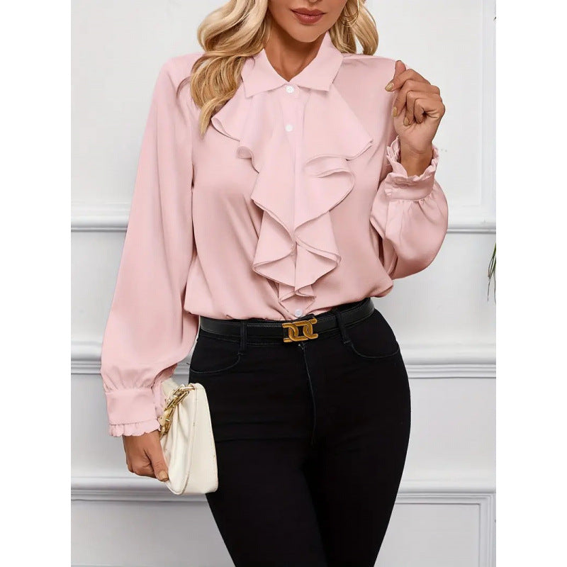 Damen Bluse mitraffinierten Rüschendetails und eleganten Ärmeln Krohn-e