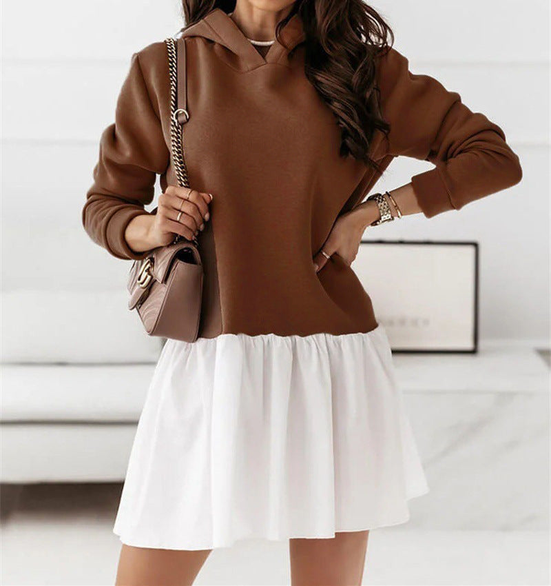 Damen Hoodie-Kleid mit Rüschendetail Krohn-e