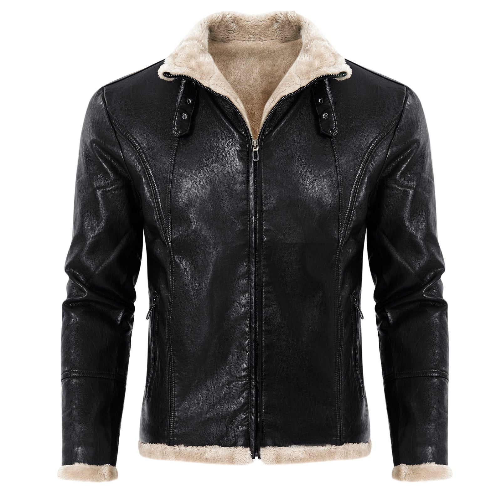 Herren eleganter Kunstlederjacke mit warmer Fütterung Krohn-e