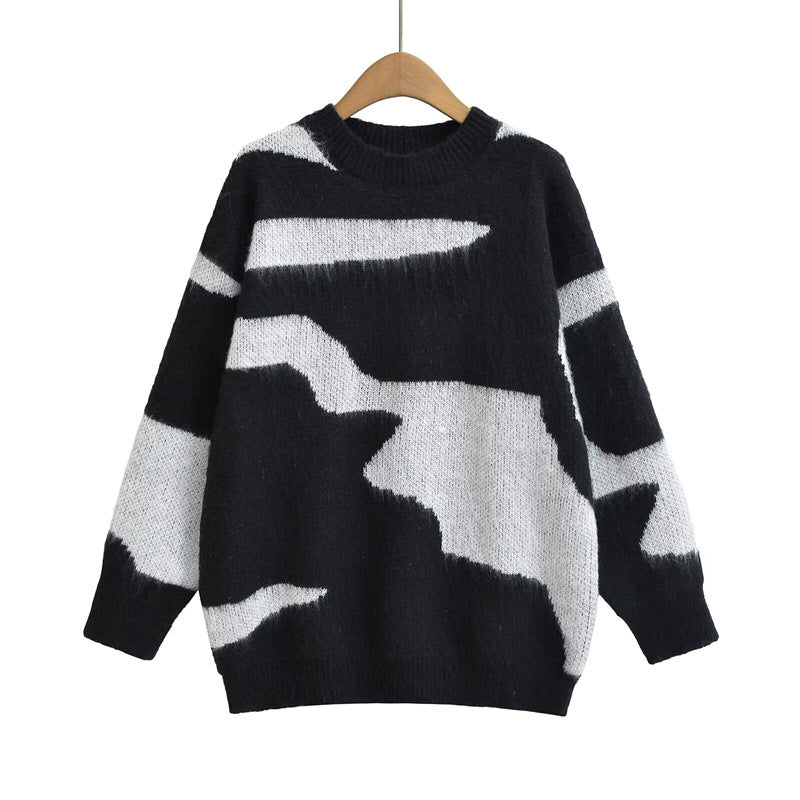 Damen Pullover mit modernem Grafikmuster Krohn-e