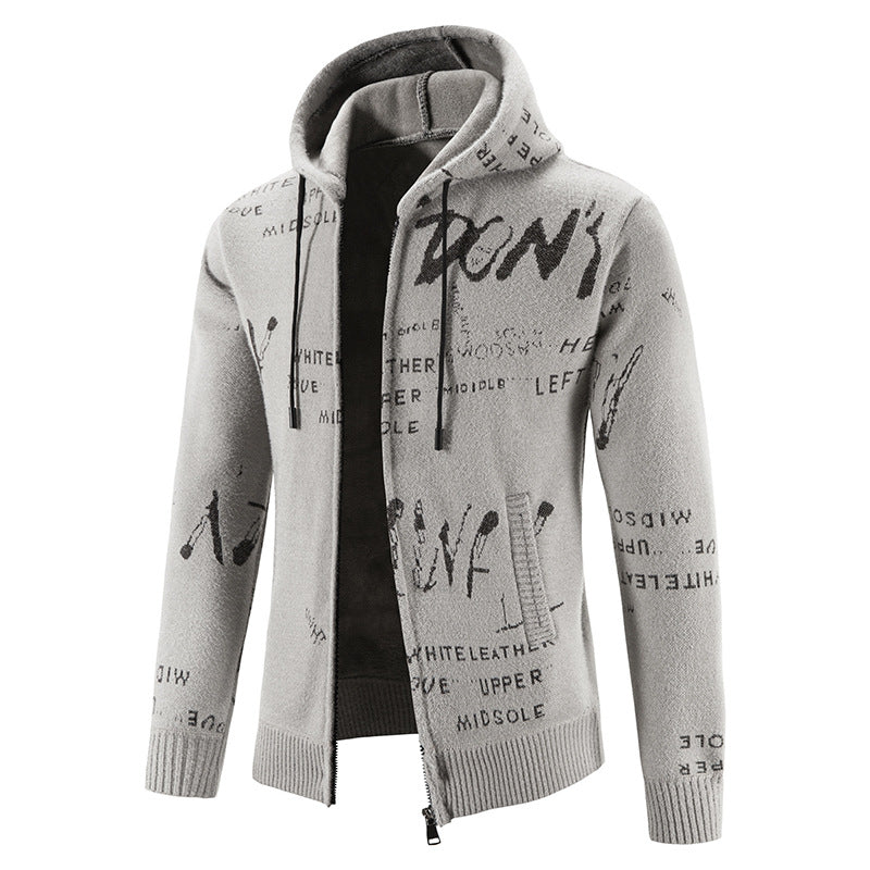 Herren modische Kapuzenjacke mit kreativem Print Krohn-e