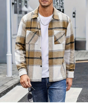 Herren lässige Karomuster Hemdjacke Krohn-e