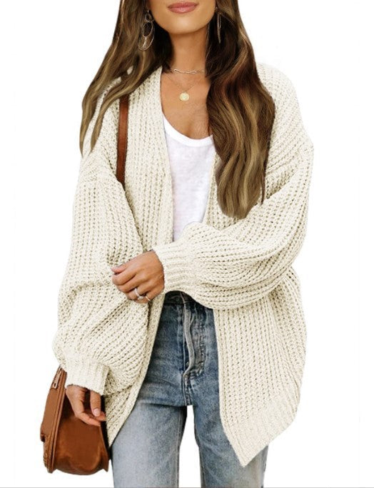 Damen Grobstrickjacke mit überschnittenen Schultern und lässigem Schnitt Krohn-e