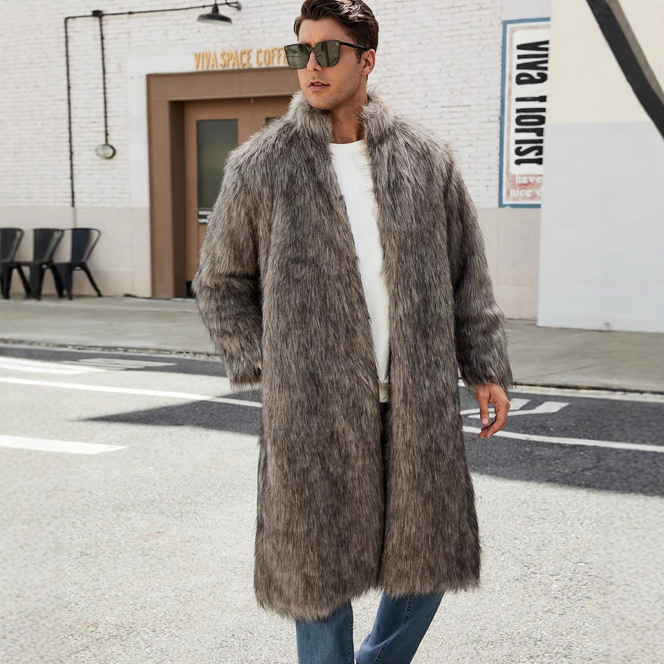 Herren Eleganter und kuscheliger Langmantel aus Kunstfell Krohn-e